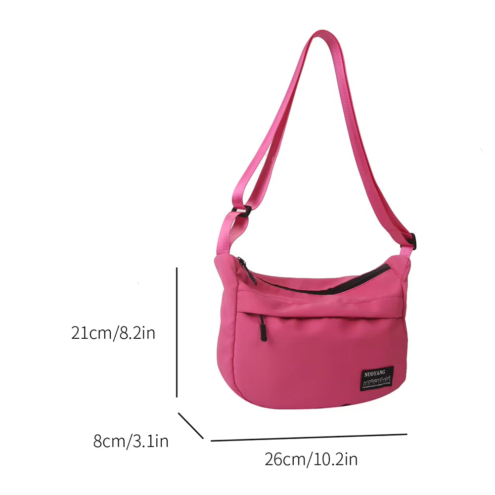 Messenger Bags Crescent Women Dumpling Bag Solid Color Simple Fashion Japanese Style Casual Large Capacity for Weekend Vacation