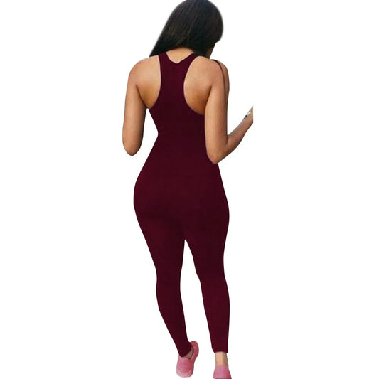 Women Casual Sleeveless Bodycon Romper Sexy Backless Scrunch Sporty Jumpsuit Club Bodysuit Long Pants Rd L Woman Clothing