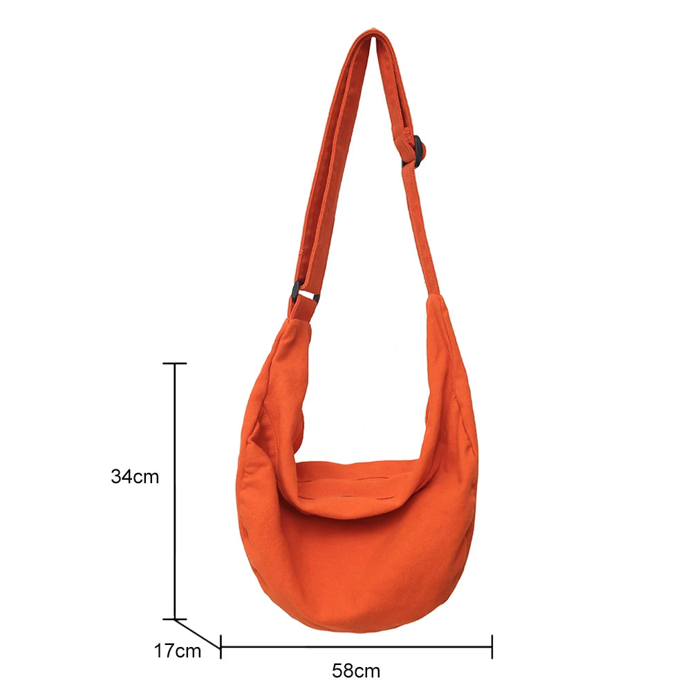 Messenger Bags Crescent Women Dumpling Bag Solid Color Simple Fashion Japanese Style Casual Large Capacity for Weekend Vacation